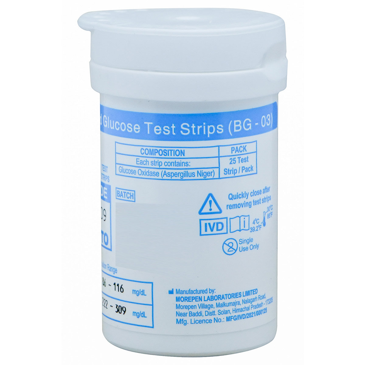Dr. Morepen Gluco One BG-03 Blood Glucose Test Strips, 25 Count, Pack of 1 Dr. Morepen Gluco One BG-03 Blood Glucose Test Strips, 25 Count, Pack of 1