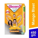 Glucon-D Instant Energy Drink Mango Blast Flavour Powder, 450 gm Refill Pack, Pack of 1