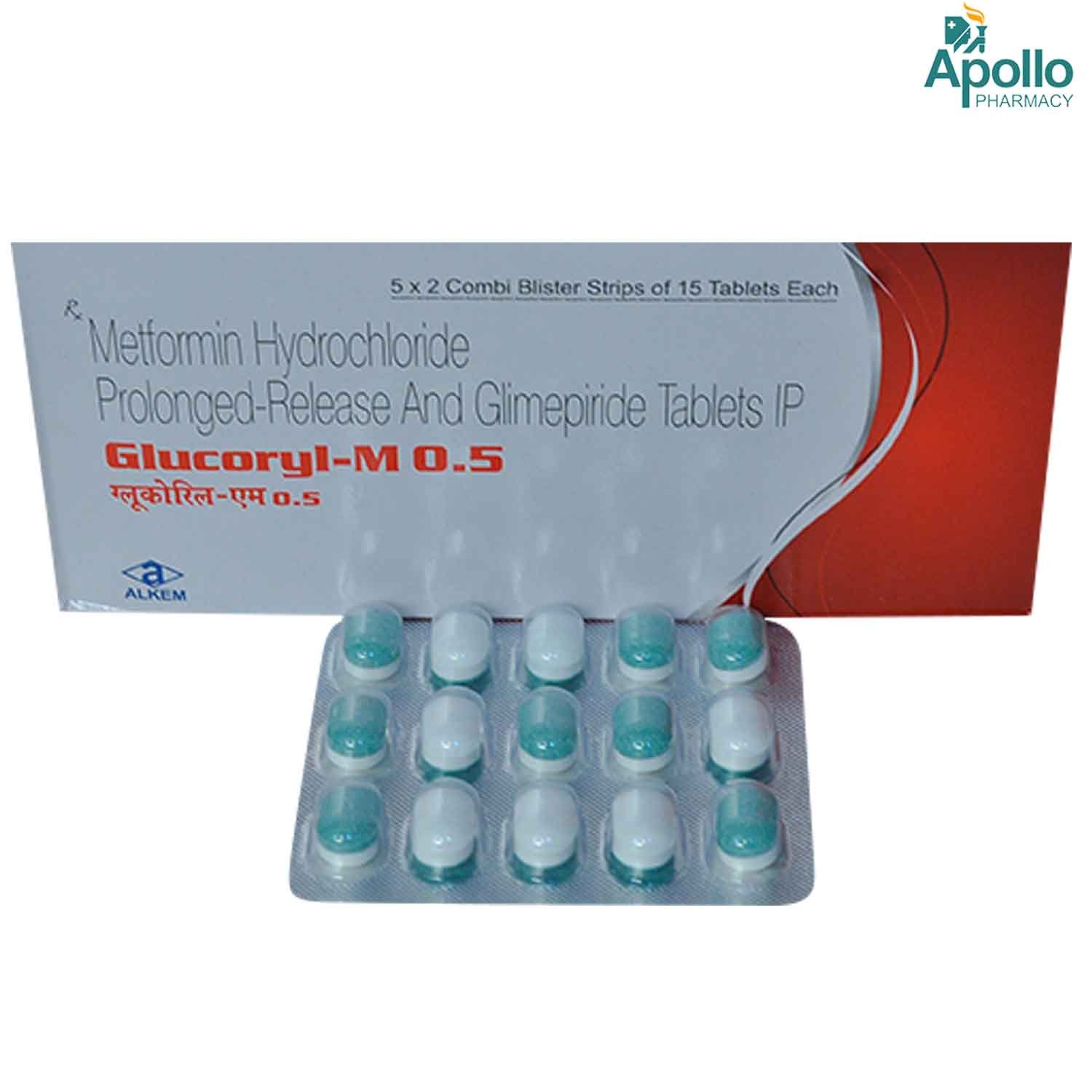 Glucoryl-M 0.5 Tablet 15's, Pack of 15 TABLETS Glucoryl-M 0.5 Tablet 15's, Pack of 15 TABLETS