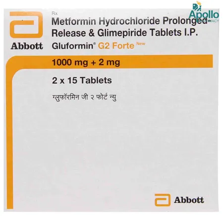 Gluformin G 2 mg/1000 mg Forte Tablet 15's