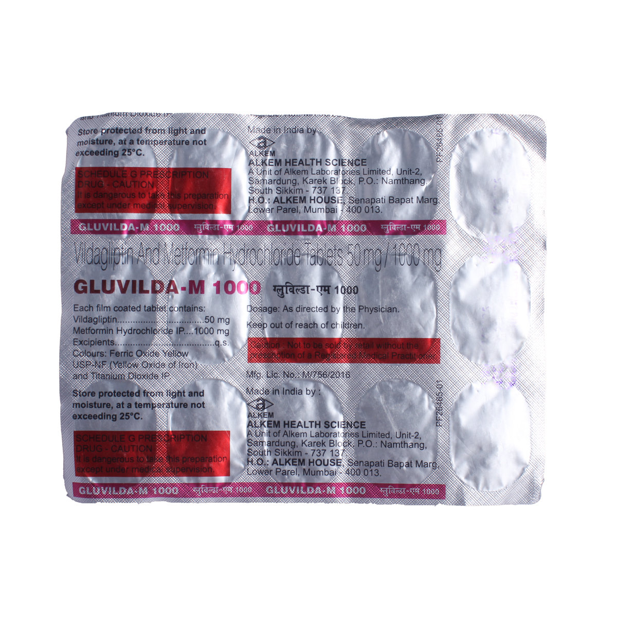 Gluvilda-M 1000 Tablet 15's, Pack of 15 TabletS Gluvilda-M 1000 Tablet 15's, Pack of 15 TabletS