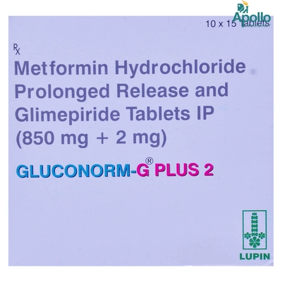 Gluconorm-G Plus 2 Tablet 15's, Pack of 15 TABLETS