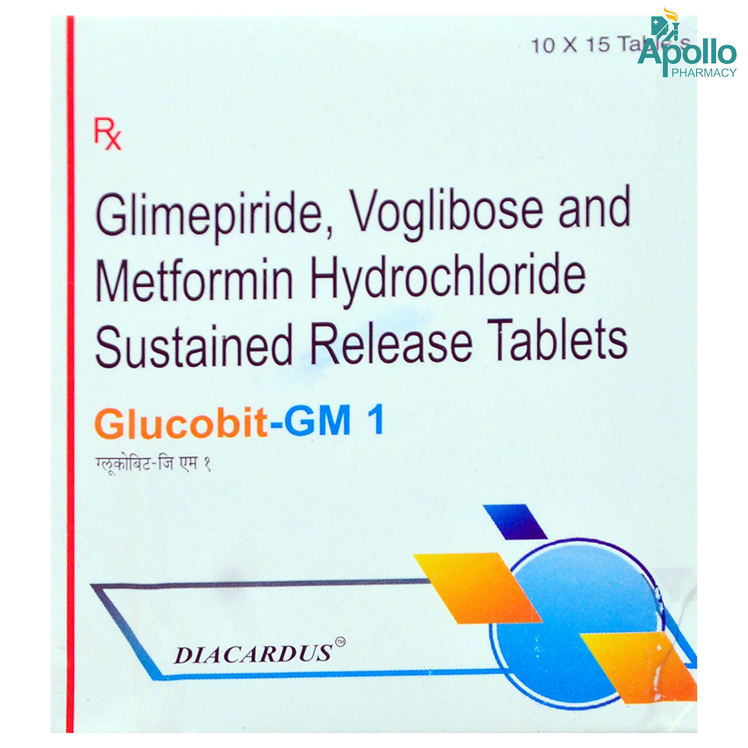 Glucobit-GM 1 mg/500 mg/0.2 mg Tablet 15's, Pack of 15 TabletS Glucobit-GM 1 mg/500 mg/0.2 mg Tablet 15's, Pack of 15 TabletS
