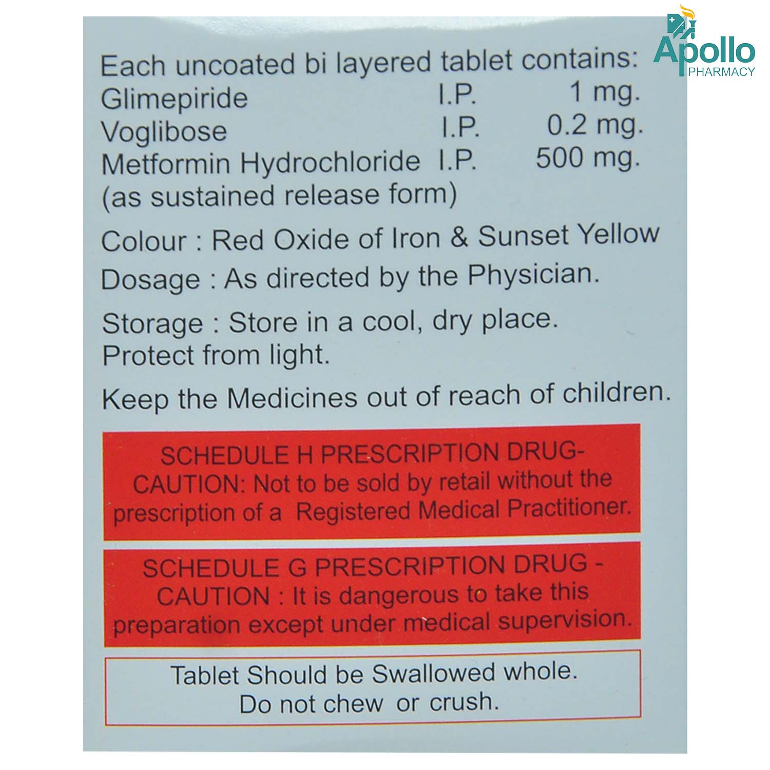 Glucobit-GM 1 mg/500 mg/0.2 mg Tablet 15's, Pack of 15 TabletS Glucobit-GM 1 mg/500 mg/0.2 mg Tablet 15's, Pack of 15 TabletS