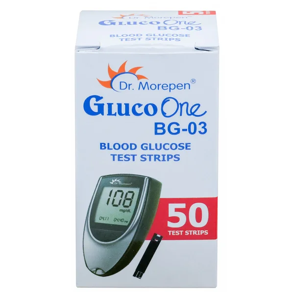 Dr.Morepen Gluco One BG-03 Blood Glucose Test Strips, 50 Count, Pack of 1