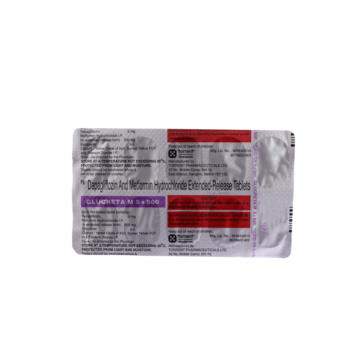 Glucreta M 5 mg/500 mg Tablet 10's, Pack of 10 TabletS Glucreta M 5 mg/500 mg Tablet 10's, Pack of 10 TabletS