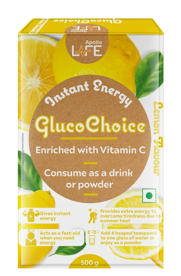 Apollo Life Glucochoice Lemon Instant Energy Powder, 500 gm