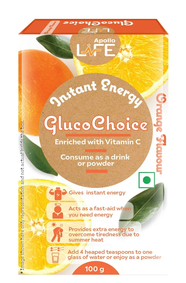 Apollo Life Glucochoice Orange Flavour Powder, 100 gm