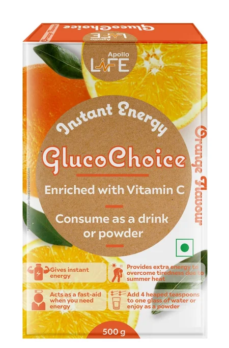 Apollo Life Glucochoice Orange Instant Energy Powder, 500 gm