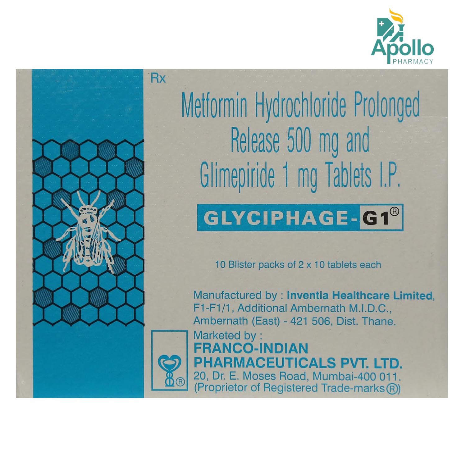 Glyciphage-G 1 Tablet 10's, Pack of 10 TABLETS Glyciphage-G 1 Tablet 10's, Pack of 10 TABLETS