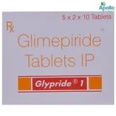 Glypride 1 Tablet 10's, Pack of 10 TABLETS