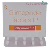 Glypride 1 Tablet 10's, Pack of 10 TABLETS