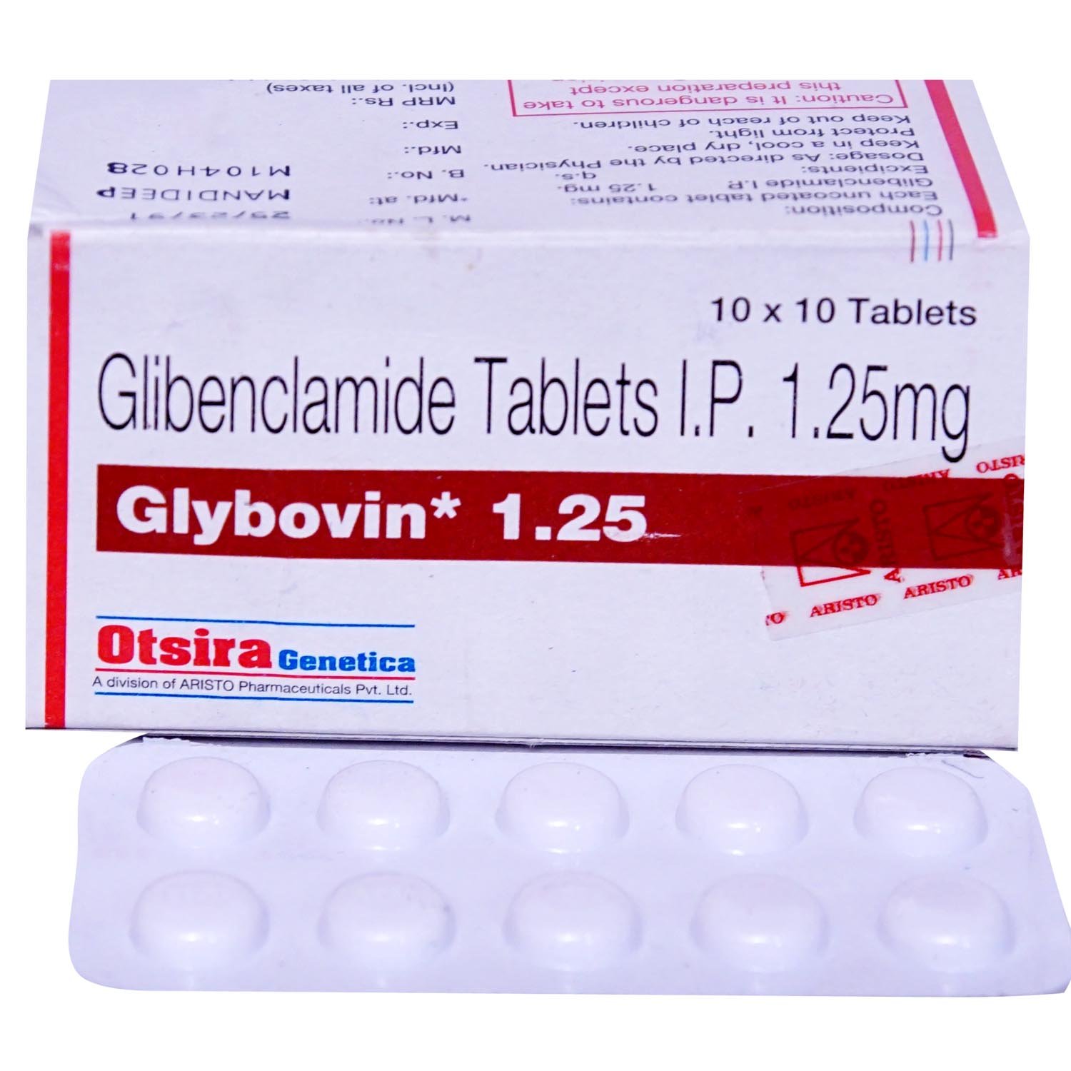 Glybovin 1.25 Tablet 10's, Pack of 10 TABLETS Glybovin 1.25 Tablet 10's, Pack of 10 TABLETS