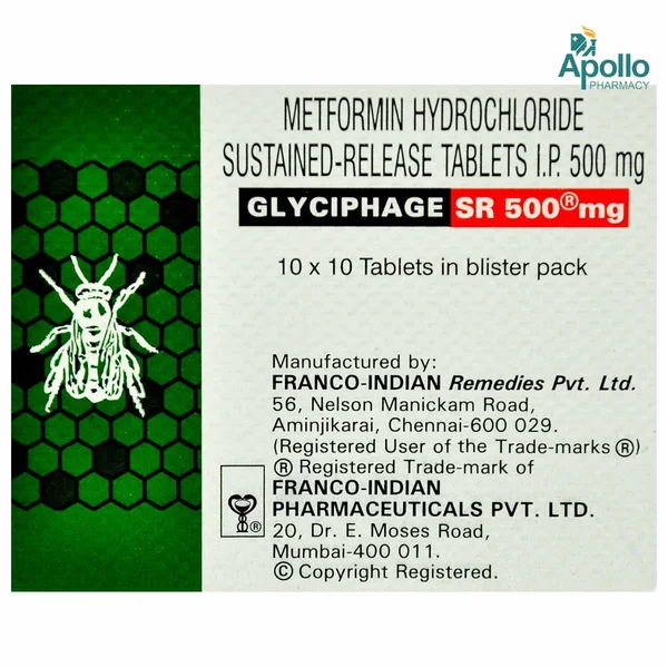 Glyciphage SR 500 mg Tablet 10's