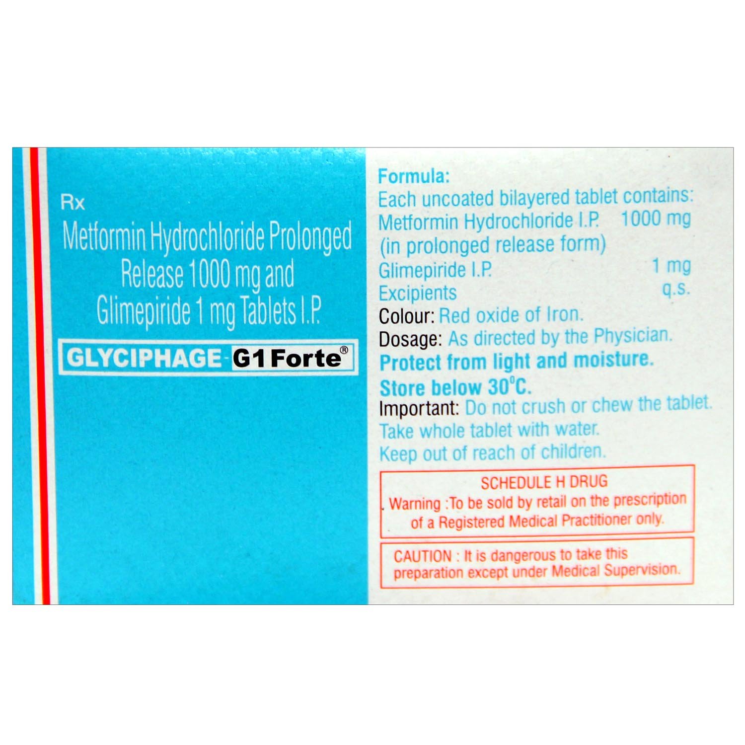 Glyciphage G1 Forte Tablet 10's, Pack of 10 TABLETS Glyciphage G1 Forte Tablet 10's, Pack of 10 TABLETS