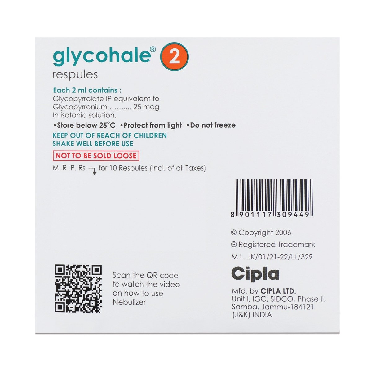 Glycohale 2 Respules 10x2 ml, Pack of 10 Glycohale 2 Respules 10x2 ml, Pack of 10