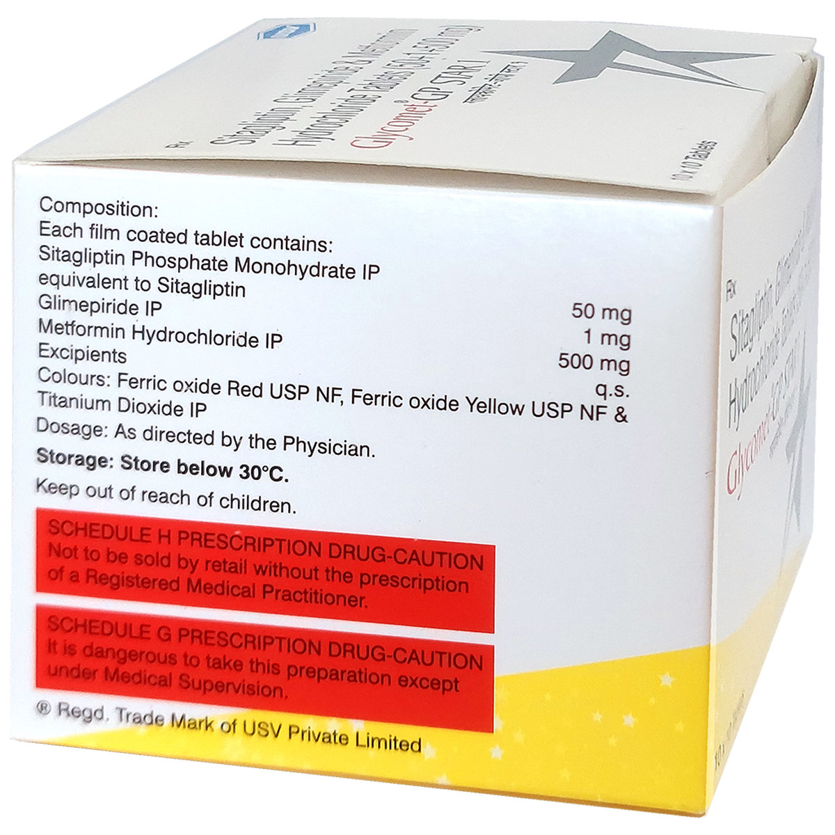 Glycomet-GP Star 1 Tablet 10's, Pack of 10 Glycomet-GP Star 1 Tablet 10's, Pack of 10