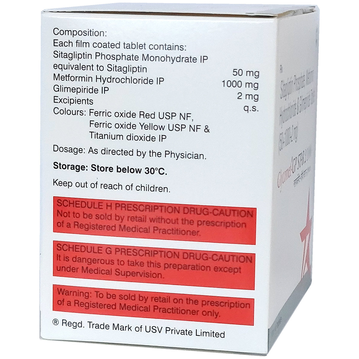 Glycomet-GP Star 2/1000 Tablet 10's, Pack of 10 Glycomet-GP Star 2/1000 Tablet 10's, Pack of 10