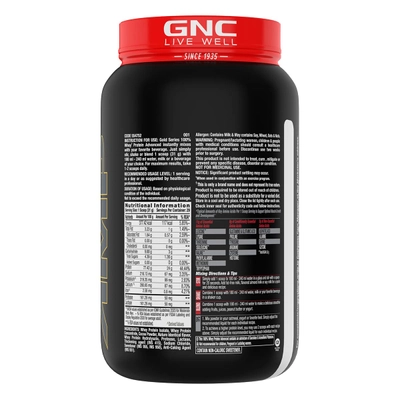 GNC AMP गोल्ड 100% व्हे प्रोटीन एडवांस्ड डबल रिच चॉकलेट फ्लेवर पाउडर, 0.907 किग्रा, 1 का पैक