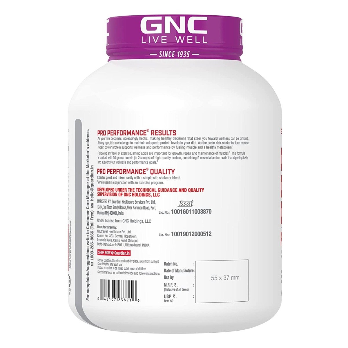 GNC Pro Performance Power Protein Double Rich Chocolate Flavour Powder, 1.81 kg, Pack of 1 GNC Pro Performance Power Protein Double Rich Chocolate Flavour Powder, 1.81 kg, Pack of 1