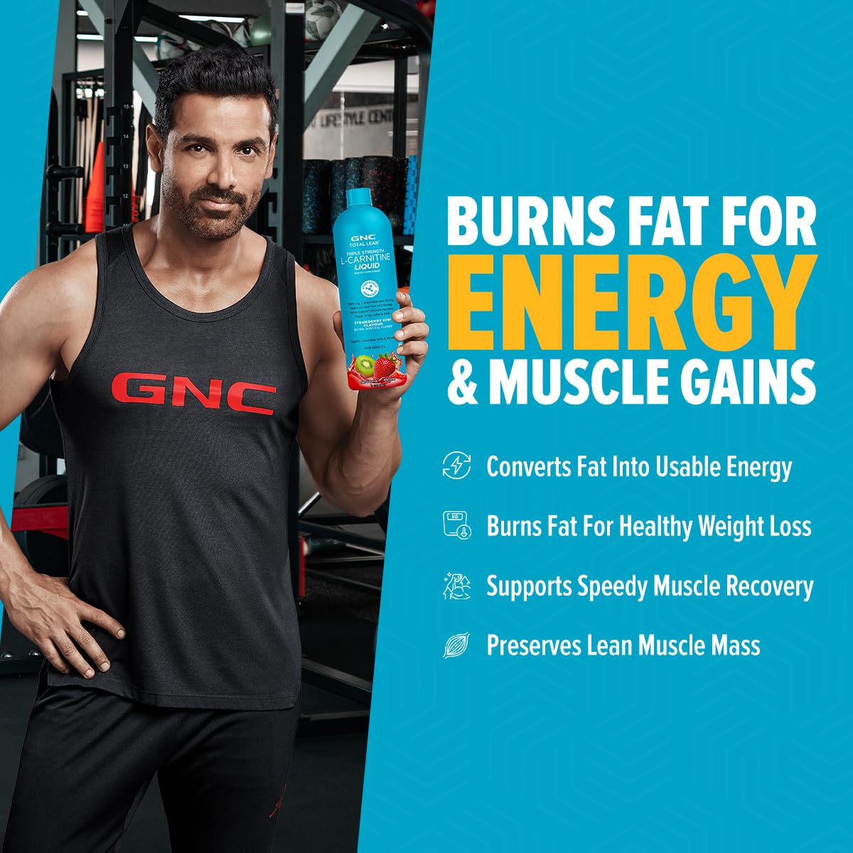 GNC Total Lean Triple Strength L-Carnitine 3000mg Sugar Free Strawberry Kiwi Flavour Liquid, 450 ml, Pack of 1 GNC Total Lean Triple Strength L-Carnitine 3000mg Sugar Free Strawberry Kiwi Flavour Liquid, 450 ml, Pack of 1