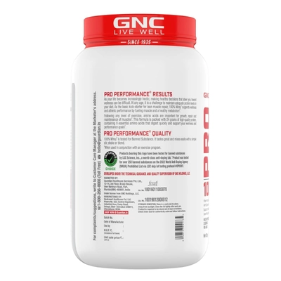 GNC Pro Performance 100% Whey Protein Creamy Strawberry Flavour Powder, 0.907 kg, Pack of 1