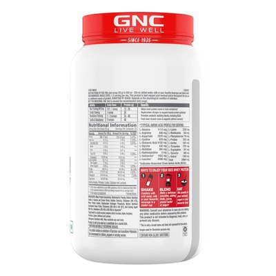 GNC Pro Performance 100% Whey Protein Creamy Strawberry Flavour Powder, 0.907 kg, Pack of 1