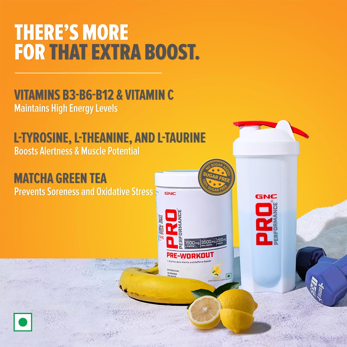 GNC Pro Performance Pre-Workout Lemon Flavour Powder, 360 gm, Pack of 1 GNC Pro Performance Pre-Workout Lemon Flavour Powder, 360 gm, Pack of 1