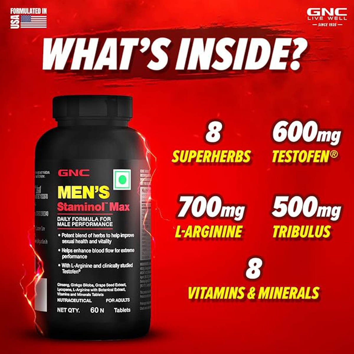 GNC Men's Staminol Max, 60 Tablets, Pack of 1 GNC Men's Staminol Max, 60 Tablets, Pack of 1