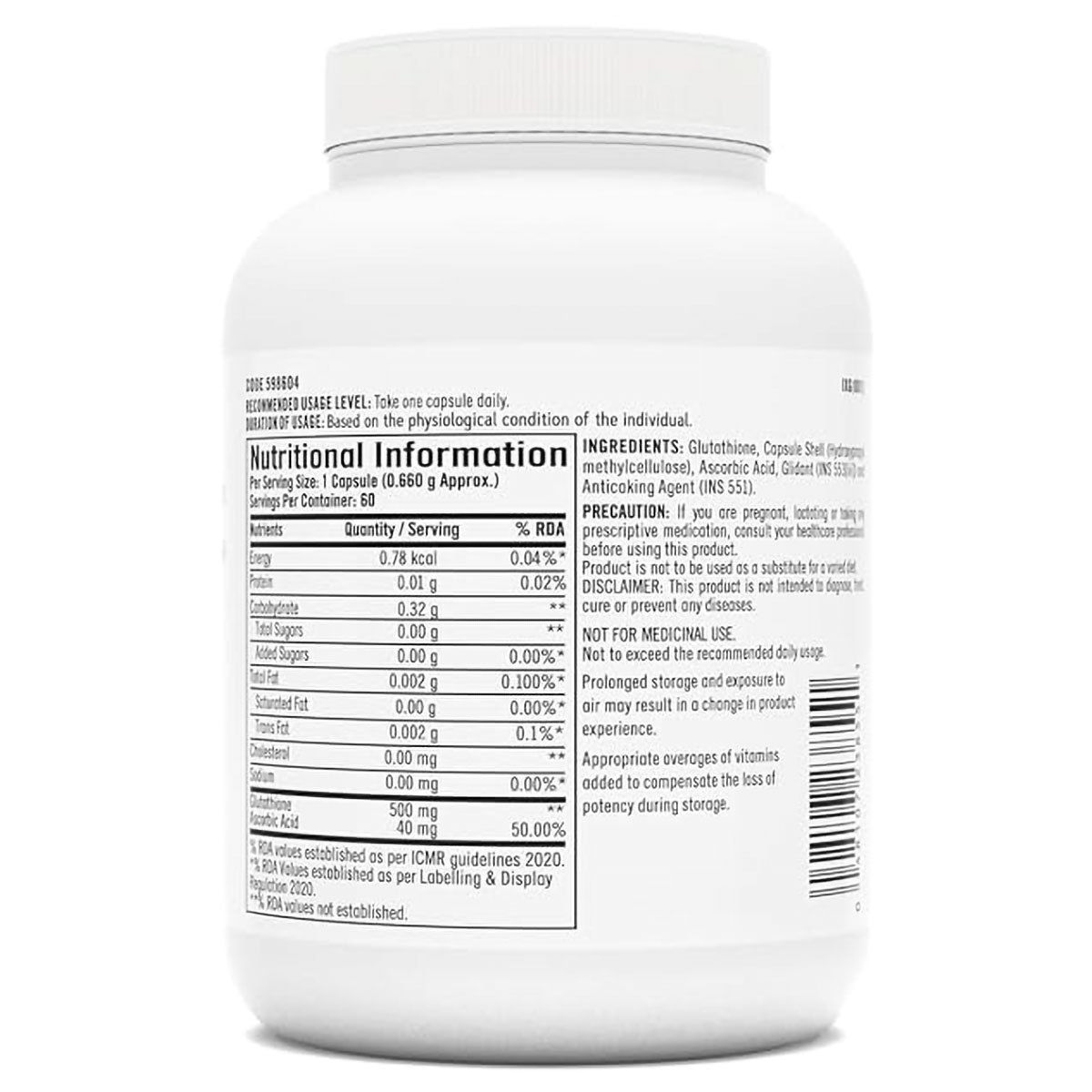 GNC Glutathione 500mg, 60 Capsules, Pack of 1 GNC Glutathione 500mg, 60 Capsules, Pack of 1