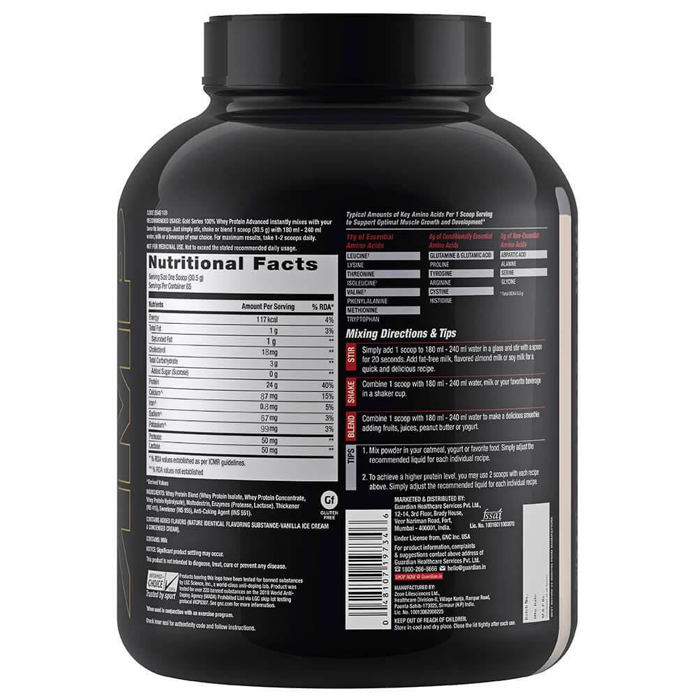 GNC AMP Gold 100 Whey Protein Advanced Double Rich Chocolate Flavour