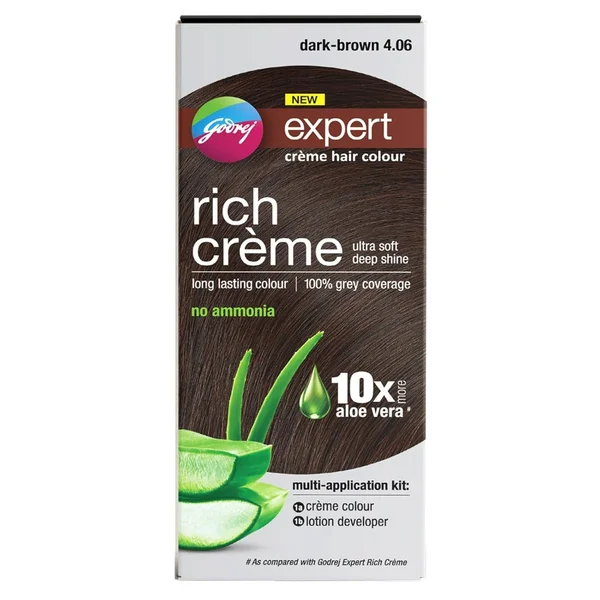 Godrej Expert Rich Creme Dark Brown-4.06, 50gm+50ml