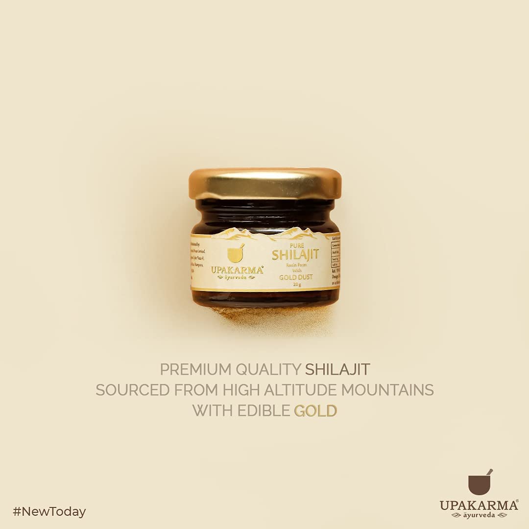 Upakarma Ayurveda Pure Shilajit Resin Form with Gold Dust, 20 gm, Pack of 1 Upakarma Ayurveda Pure Shilajit Resin Form with Gold Dust, 20 gm, Pack of 1