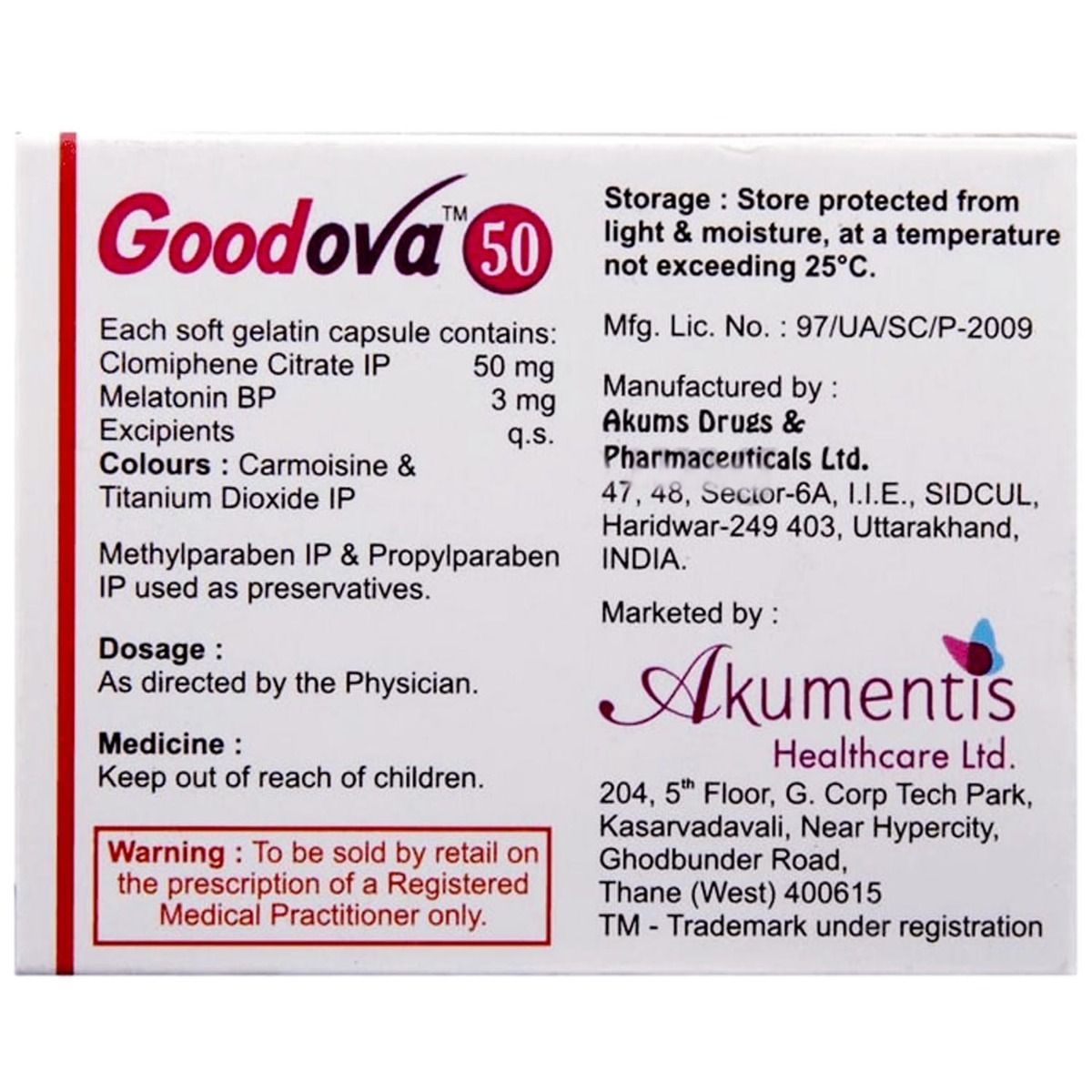 Goodova Goodova 50 Capsule 5's Price, Uses, Side Effects, Composition - Apollo ...