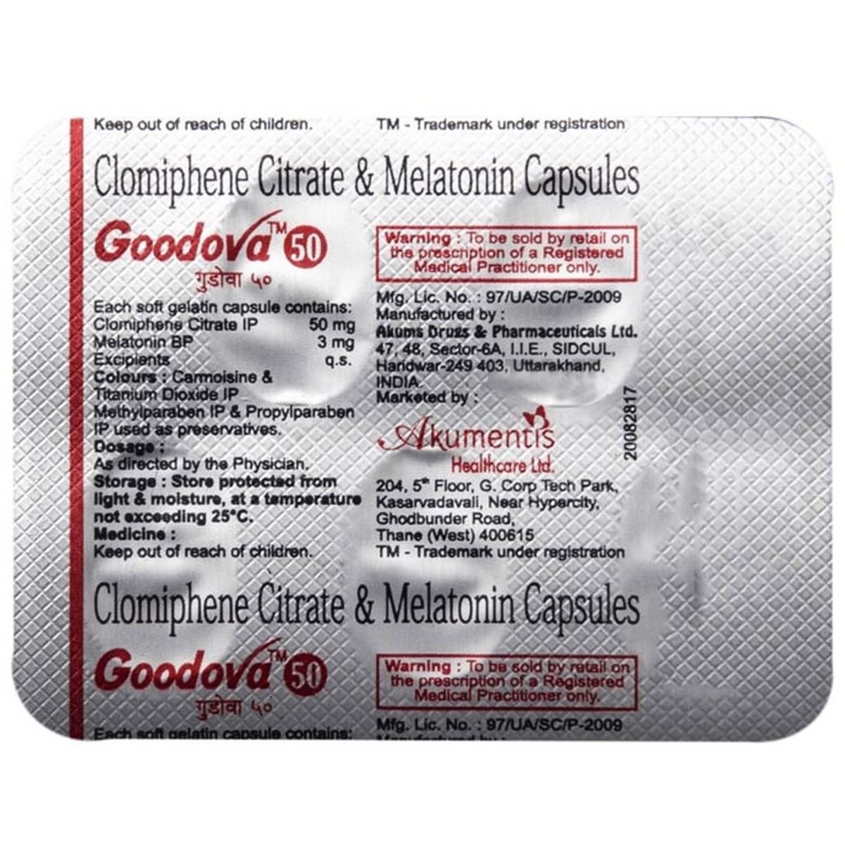 Goodova Goodova 50 Capsule 5's Price, Uses, Side Effects, Composition - Apollo ...