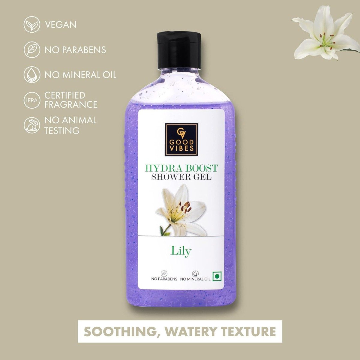Good Vibes Lily Hydra Boost Shower Gel, 300 ml, Pack of 1 Good Vibes Lily Hydra Boost Shower Gel, 300 ml, Pack of 1