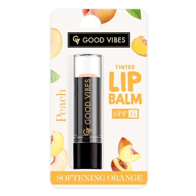 Good Vibes Peach Softening SPF 15 Lip Balm, 4.2 gm, Pack of 1