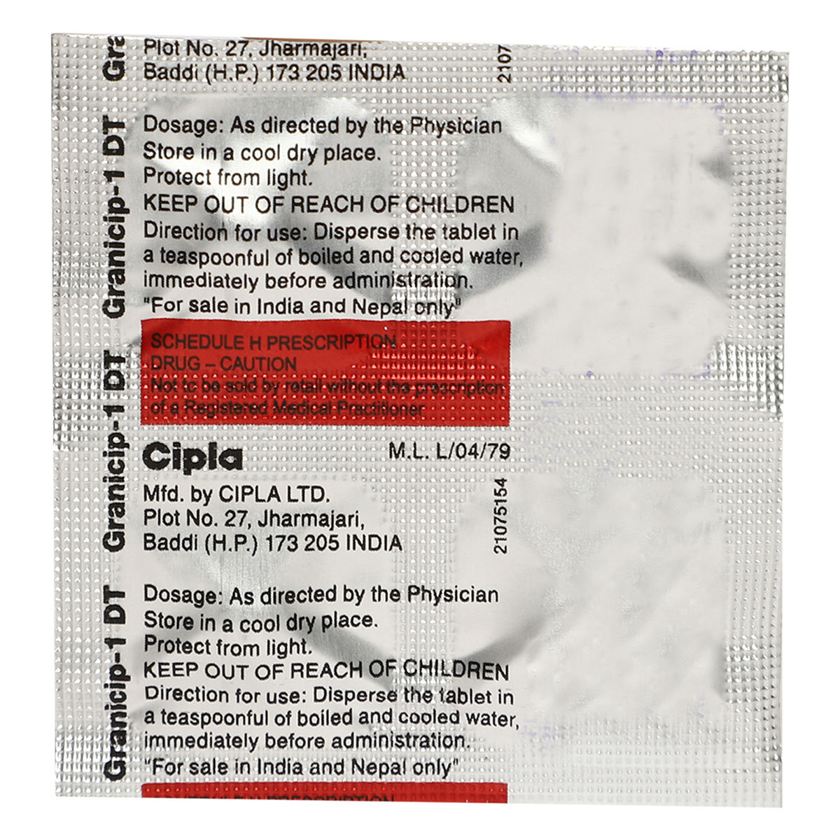 Granicip 1 DT Tablet 4's, Pack of 4 TabletS Granicip 1 DT Tablet 4's, Pack of 4 TabletS