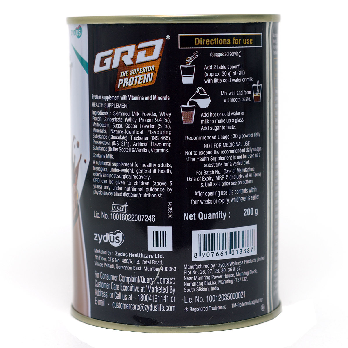 GRD Superior Whey Protein Chocolate Flavour Powder, 200 gm Tin, Pack of 1 GRD Superior Whey Protein Chocolate Flavour Powder, 200 gm Tin, Pack of 1