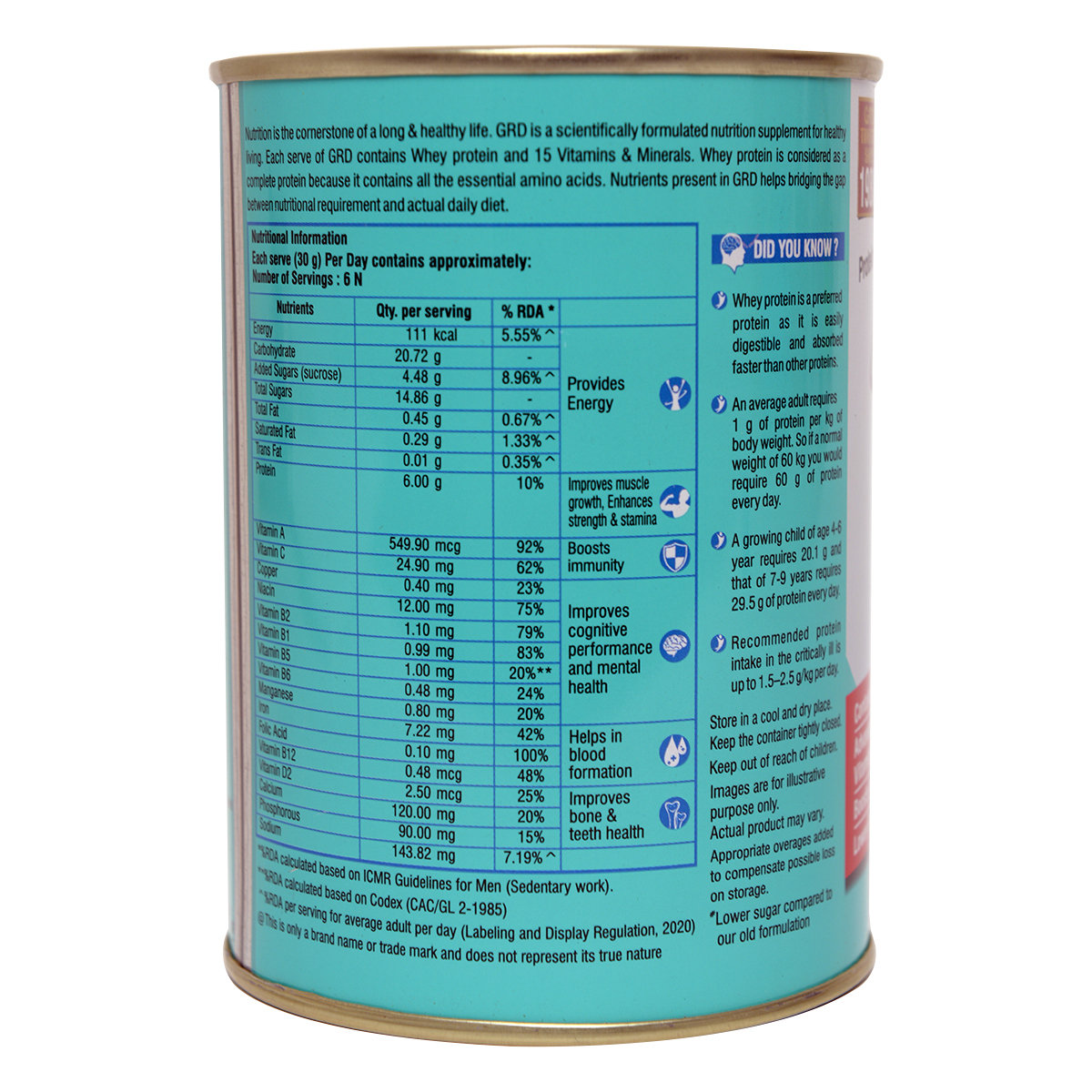 GRD Superior Whey Protein Vanilla Flavour Powder, 200 gm, Pack of 1 GRD Superior Whey Protein Vanilla Flavour Powder, 200 gm, Pack of 1