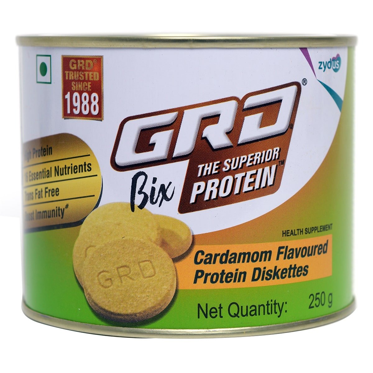 GRD Bix Cardamom Flavour Protein Diskettes, 250 gm, Pack of 1 GRD Bix Cardamom Flavour Protein Diskettes, 250 gm, Pack of 1