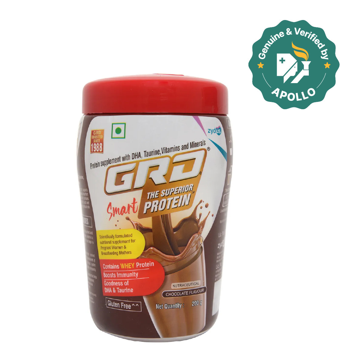 GRD Smart Whey Protein Chocolate Flavour Powder, 200 gm Jar, Pack of 1 GRD Smart Whey Protein Chocolate Flavour Powder, 200 gm Jar, Pack of 1