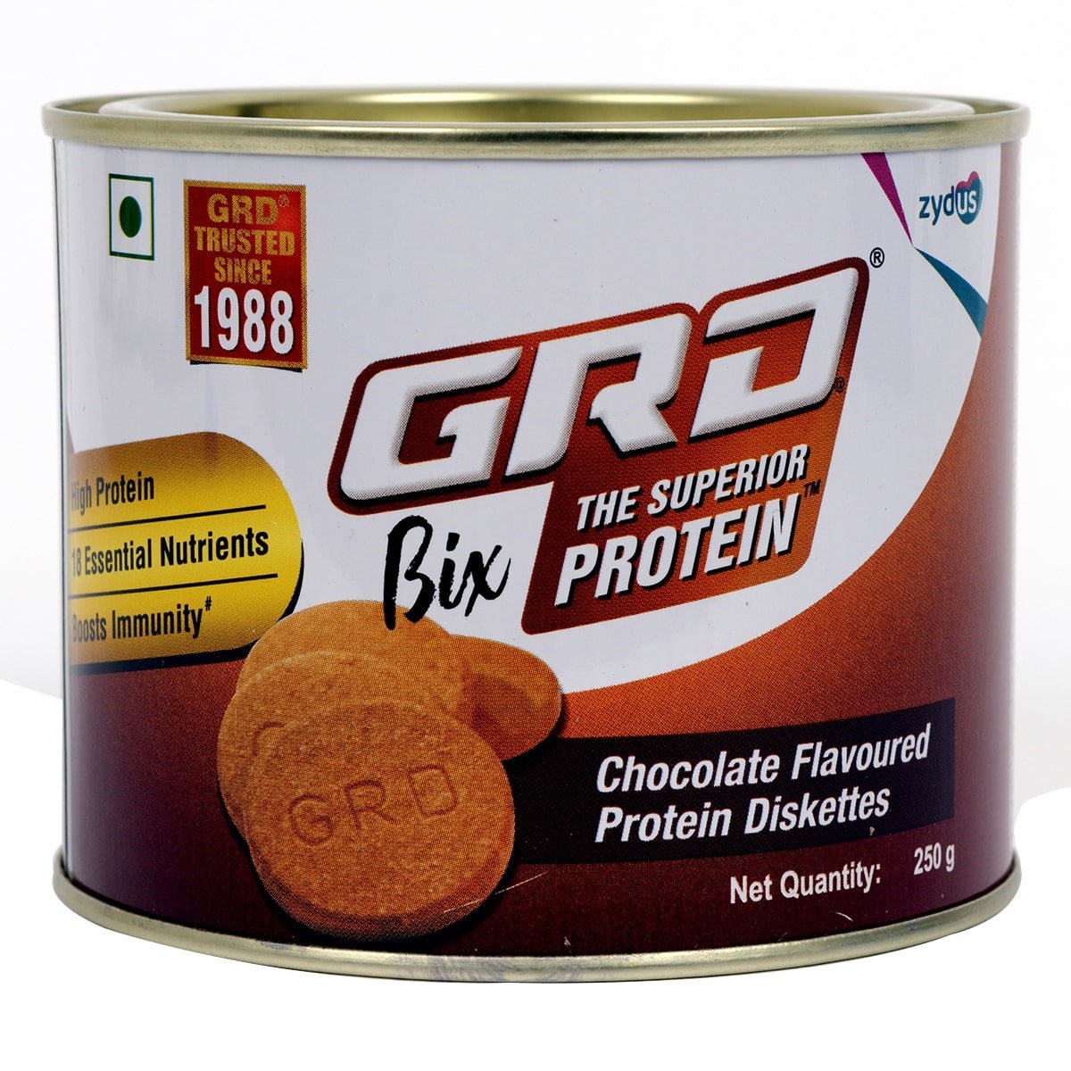 GRD Bix Chocolate Flavour Protein Diskettes, 250 gm, Pack of 1 GRD Bix Chocolate Flavour Protein Diskettes, 250 gm, Pack of 1