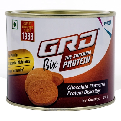 GRD Bix Chocolate Flavour Protein Diskettes, 250 gm, Pack of 1