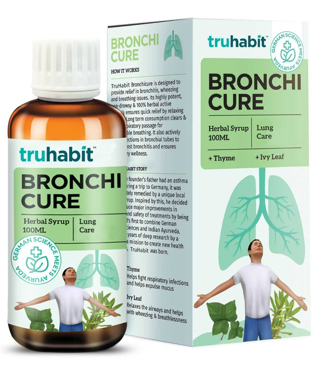 TruHabit Bronchicure Lung Detox Herbal Syrup, 100 ml Uses, Benefits