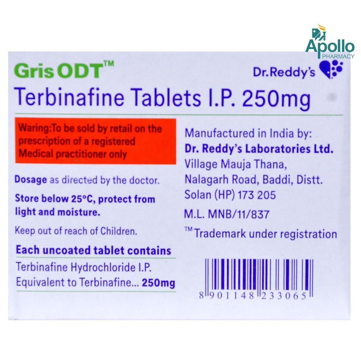 Gris ODT Tablet 7's Price, Uses, Side Effects, Composition Apollo