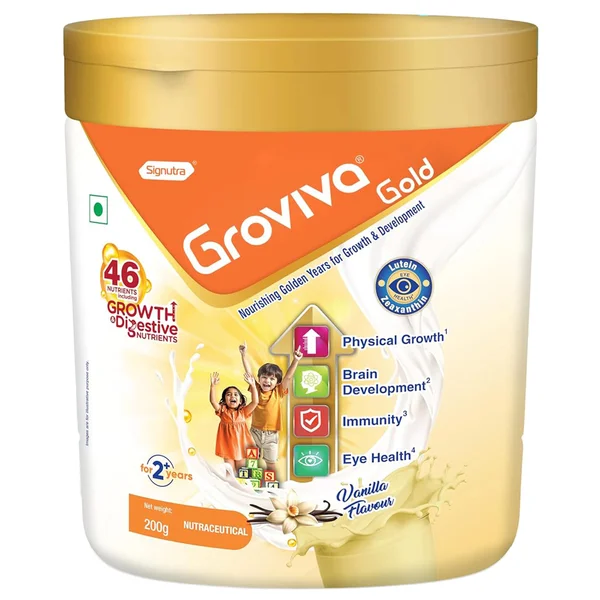 Groviva Gold Vanilla Flavour For 2+Years Powder 200 gm
