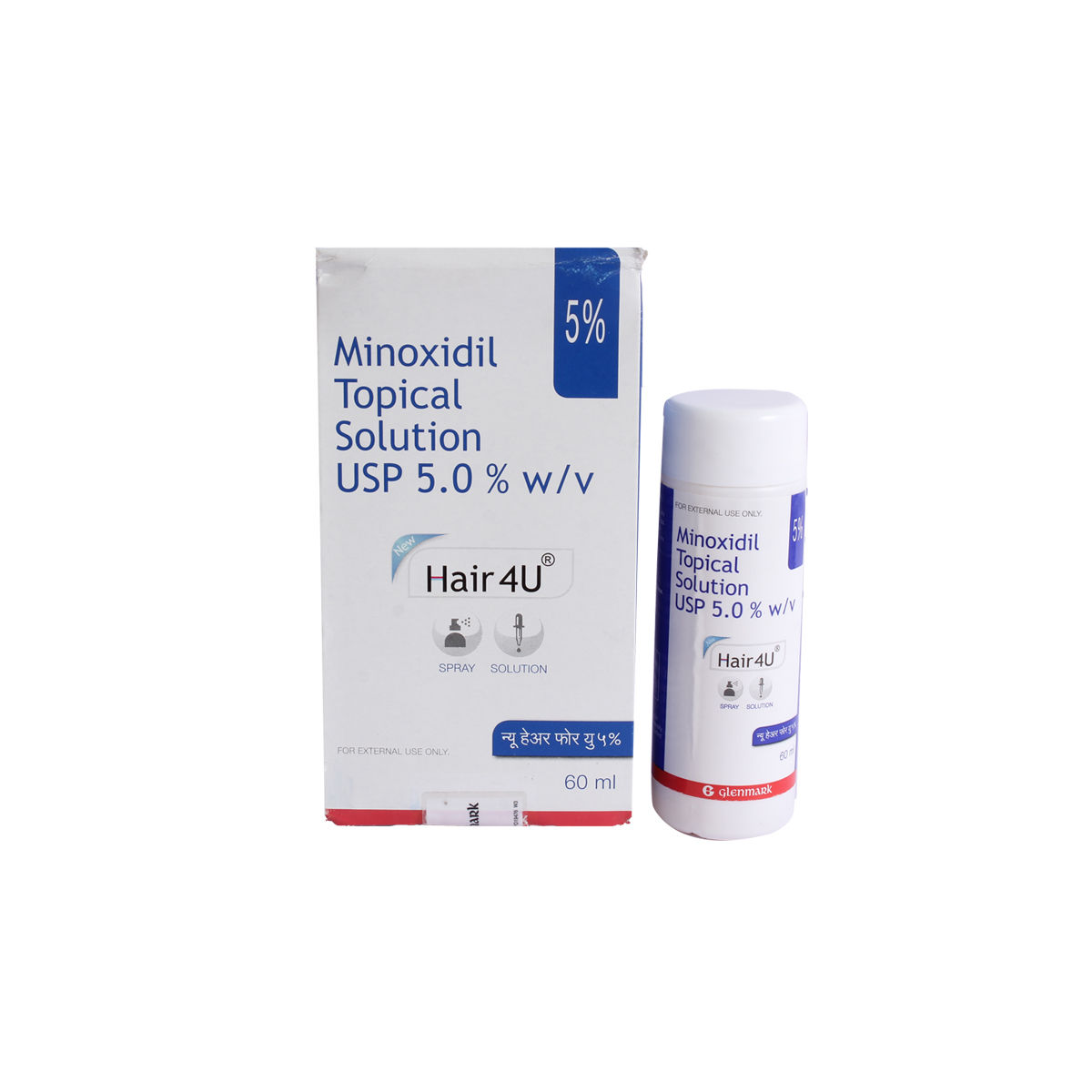 57 Working Days Hair4u  Minoxidil  Aminexil Topical Solution  Worldwide Packaging Size Bottle