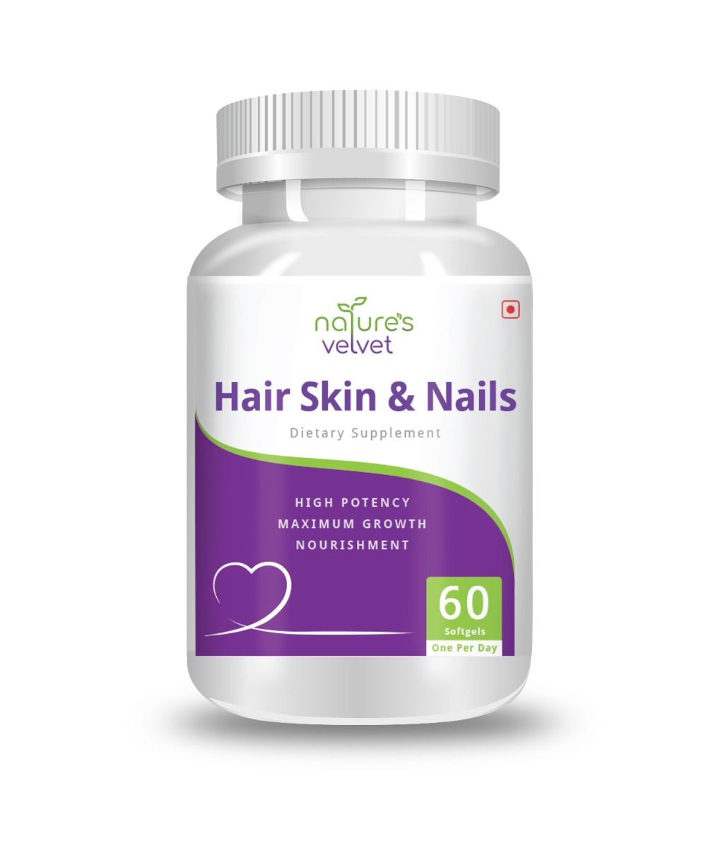 Nature's Velvet Hair Skin & Nails, 60 Softgels Price, Uses, Side ...