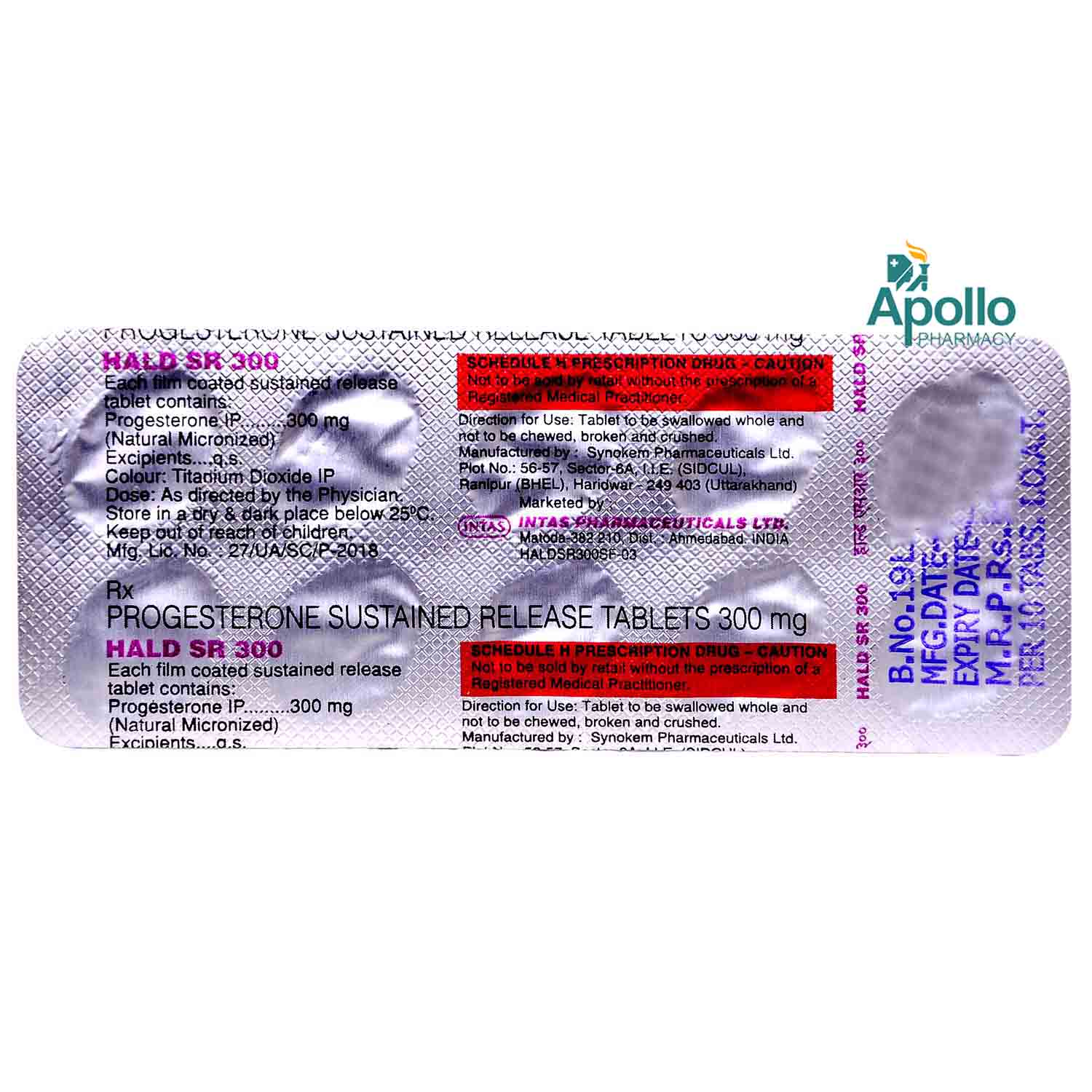 Hald SR 300 Tablet 10's, Pack of 10 TABLETS Hald SR 300 Tablet 10's, Pack of 10 TABLETS